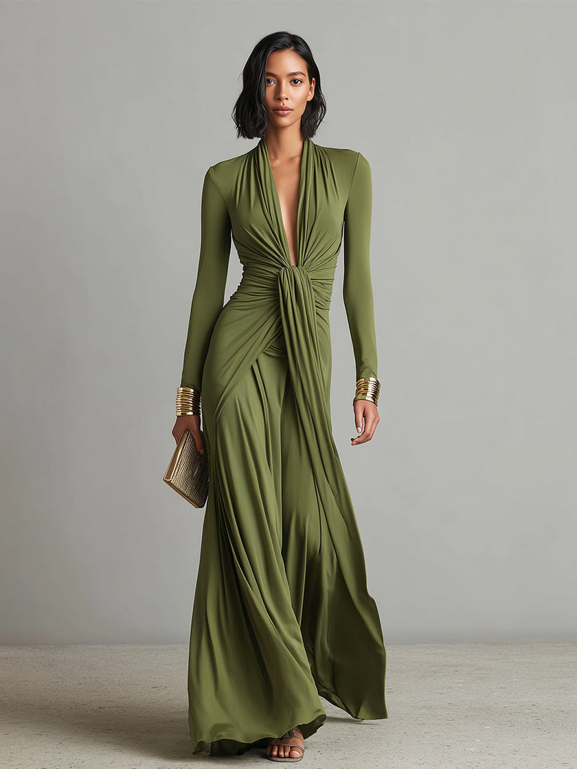 Melina | Vestido maxi com folhos