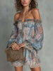 Romane | Vestido curto floral de ombros descobertos