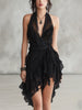 Úrsula | Vestido mini halter com renda