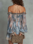 Romane | Vestido curto floral de ombros descobertos