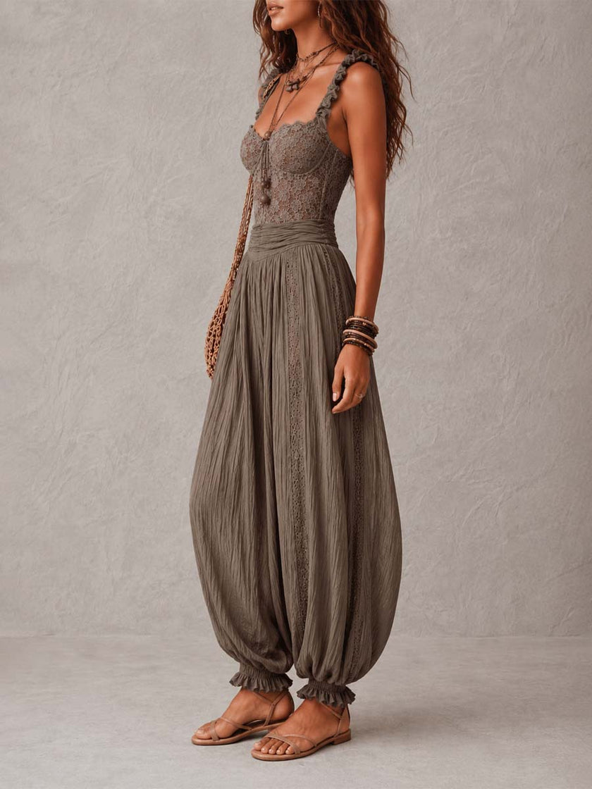 Teresa | Macacão boho com renda