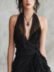 Úrsula | Vestido mini halter com renda
