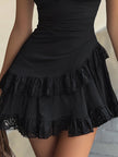 Estelle | Vestido curto preto com renda