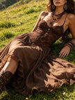 Gemma | Vestido maxi romântico com renda