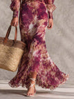 Nádia | Vestido maxi floral de ombros descobertos