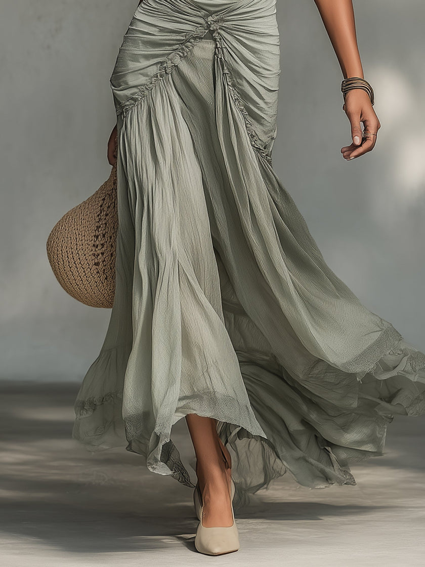 Noémia | Vestido maxi de ombros descobertos