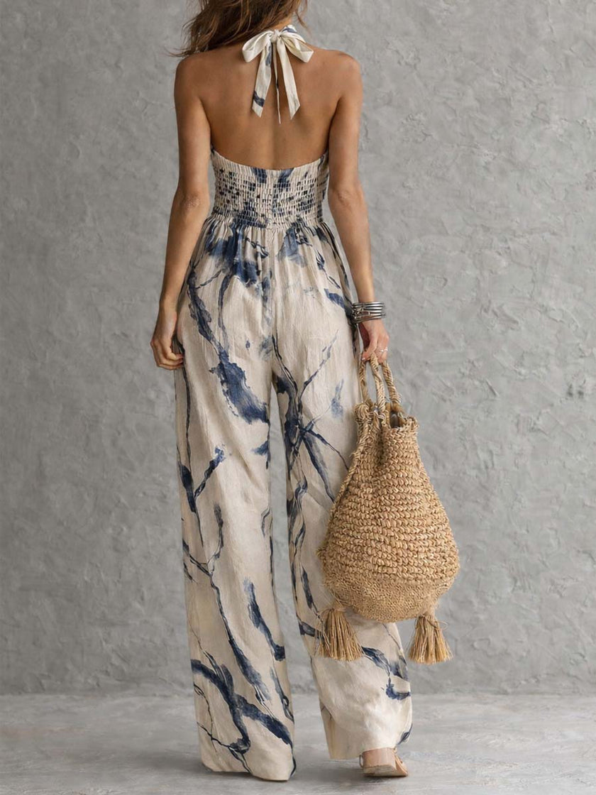 Ofélia | Macacão estampado com bolsos