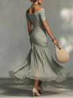 Noémia | Vestido maxi de ombros descobertos