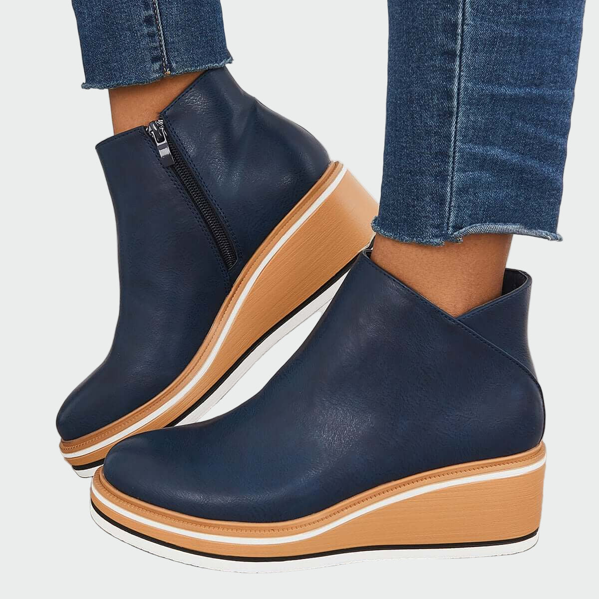 Botins de couro ortopédicos feminino