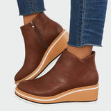 Botins de couro ortopédicos feminino