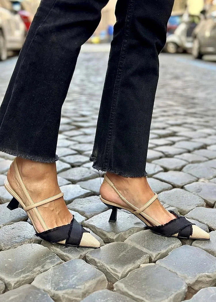 Elegantes sapatos slingback feminino