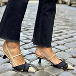 Elegantes sapatos slingback feminino