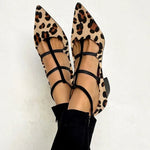 Sabrinas com estampado animal e tiras delicadas feminino