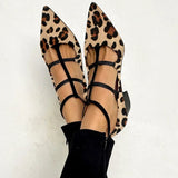 Sabrinas com estampado animal e tiras delicadas feminino