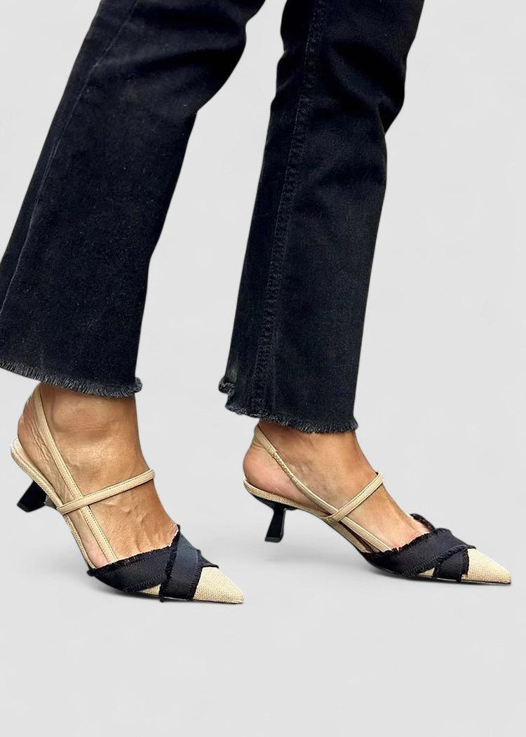 Elegantes sapatos slingback feminino