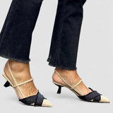 Elegantes sapatos slingback feminino