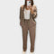 Conjunto de casaco e calças feminino