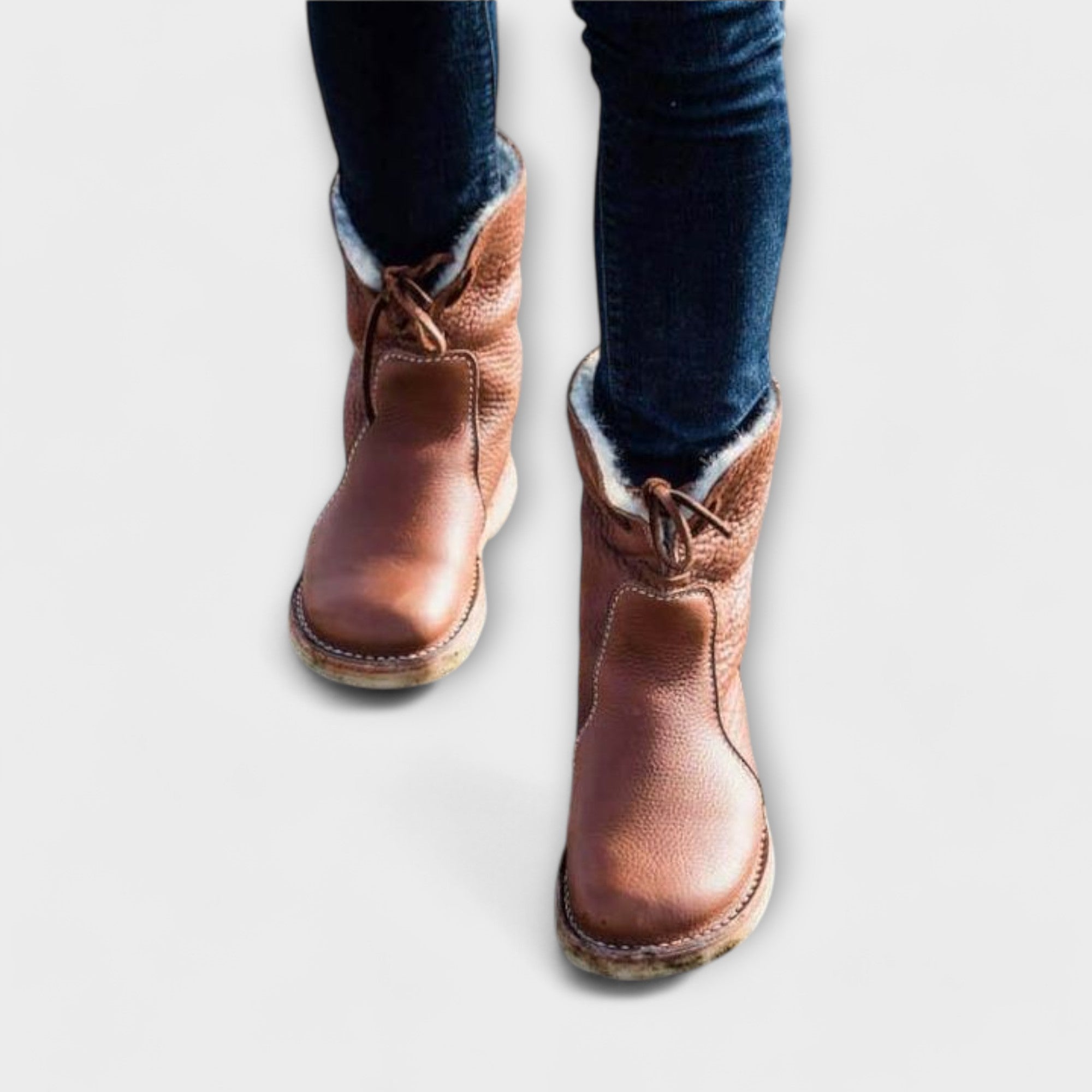 Botas impermeáveis com forro de lã feminino