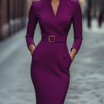 Vestido Justo Preto Refinado feminino
