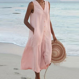 Vestido com Decote em V feminino