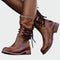 Botins de pele com atacadores feminino
