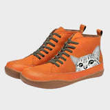 Botas de couro para amantes de gatos feminino