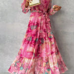 Vestido Floral de Envolver feminino