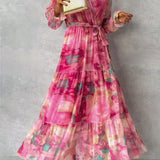 Vestido Floral de Envolver feminino