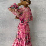 Vestido Floral de Envolver feminino