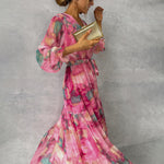 Vestido Floral de Envolver feminino