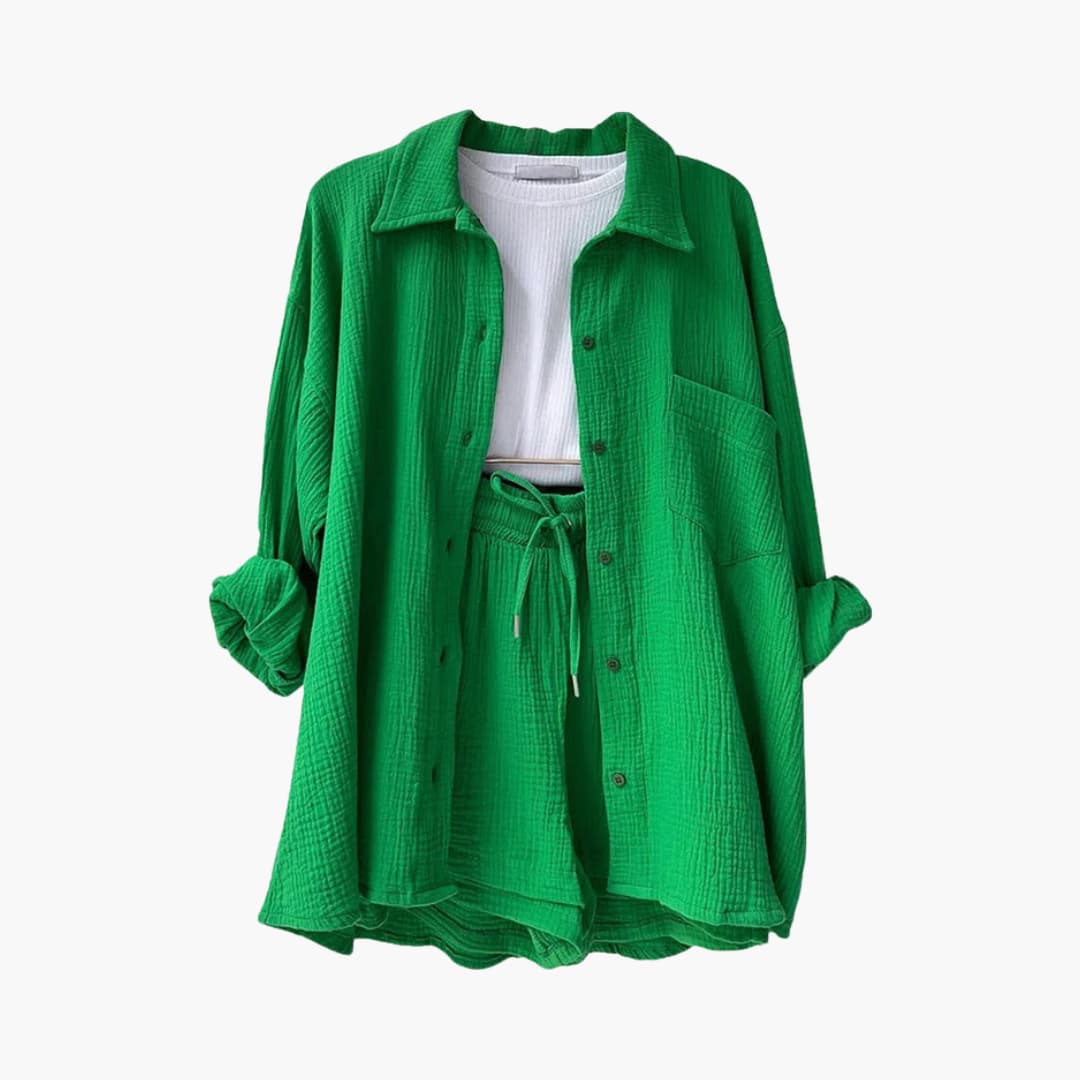Conjunto de duas peças chique feminino