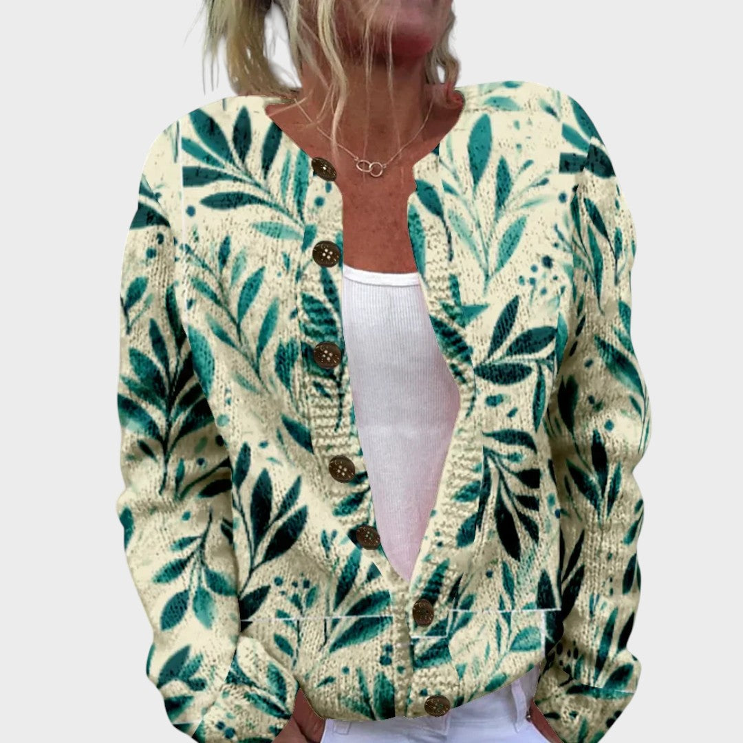 Cardigan Floral de Outono feminino