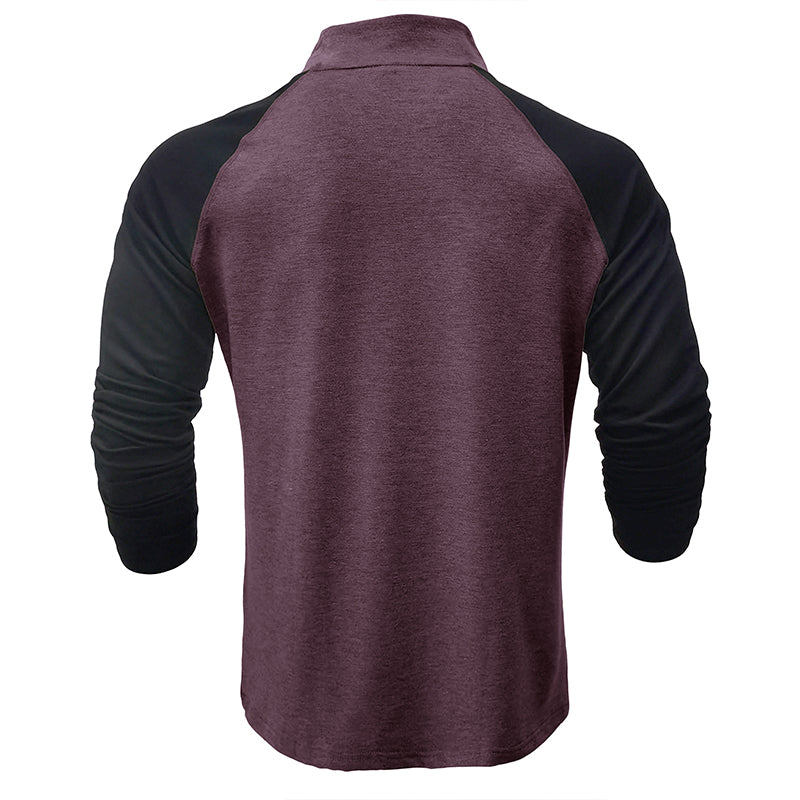 Camisa de algodão com gola subida masculino