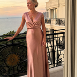 Vestido maxi Samouse envelope com manga curta