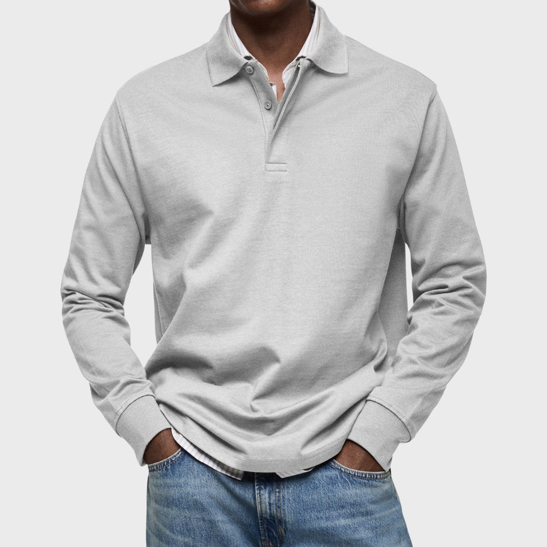 Eduardo - Polo De Luxo De Mangas Compridas masculino