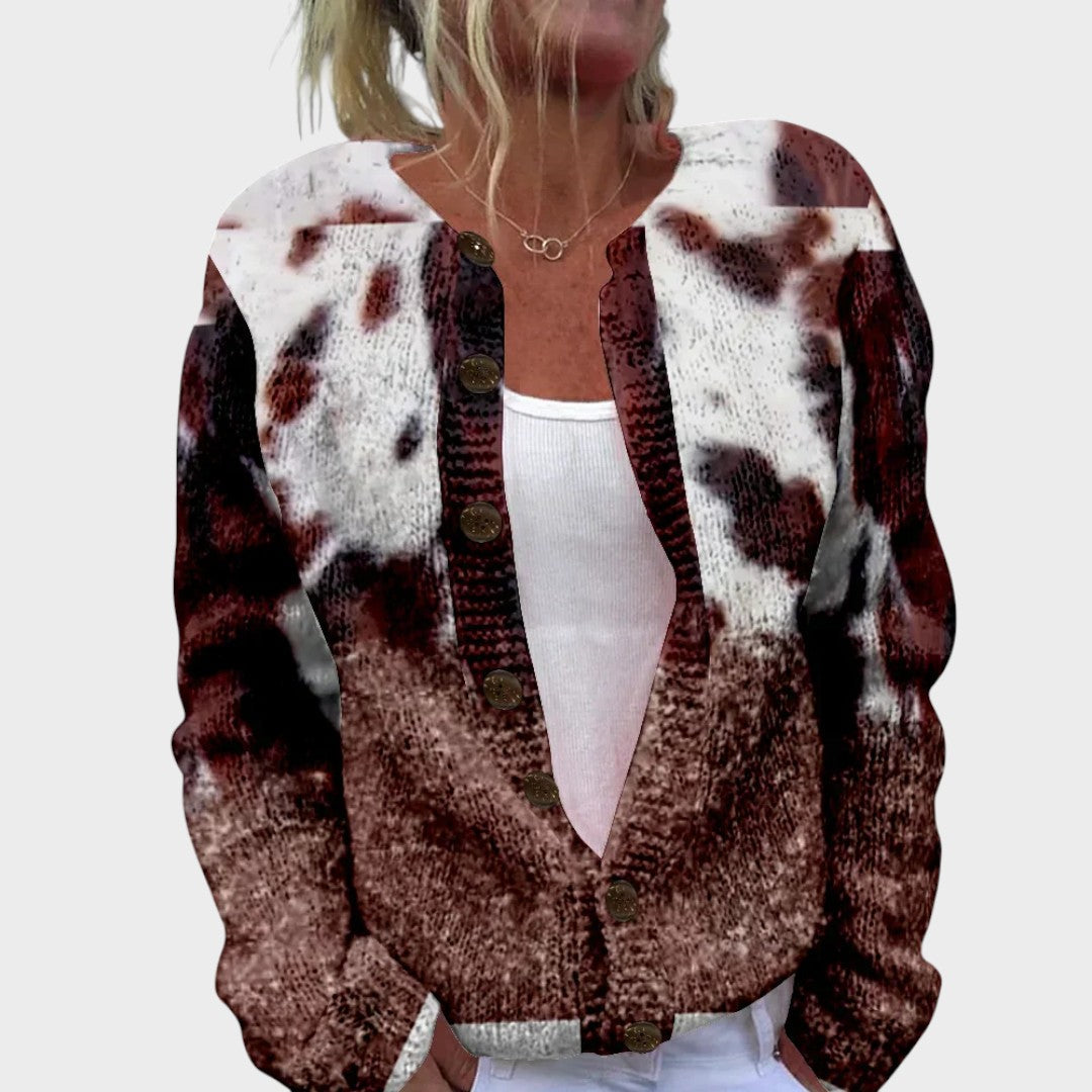 Cardigan Floral de Outono feminino