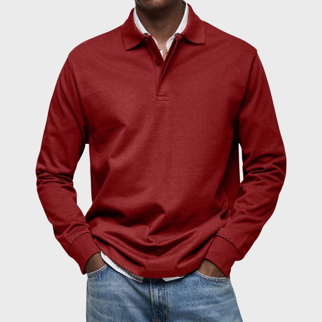Eduardo - Polo De Luxo De Mangas Compridas masculino