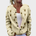 Cardigan Floral de Outono feminino