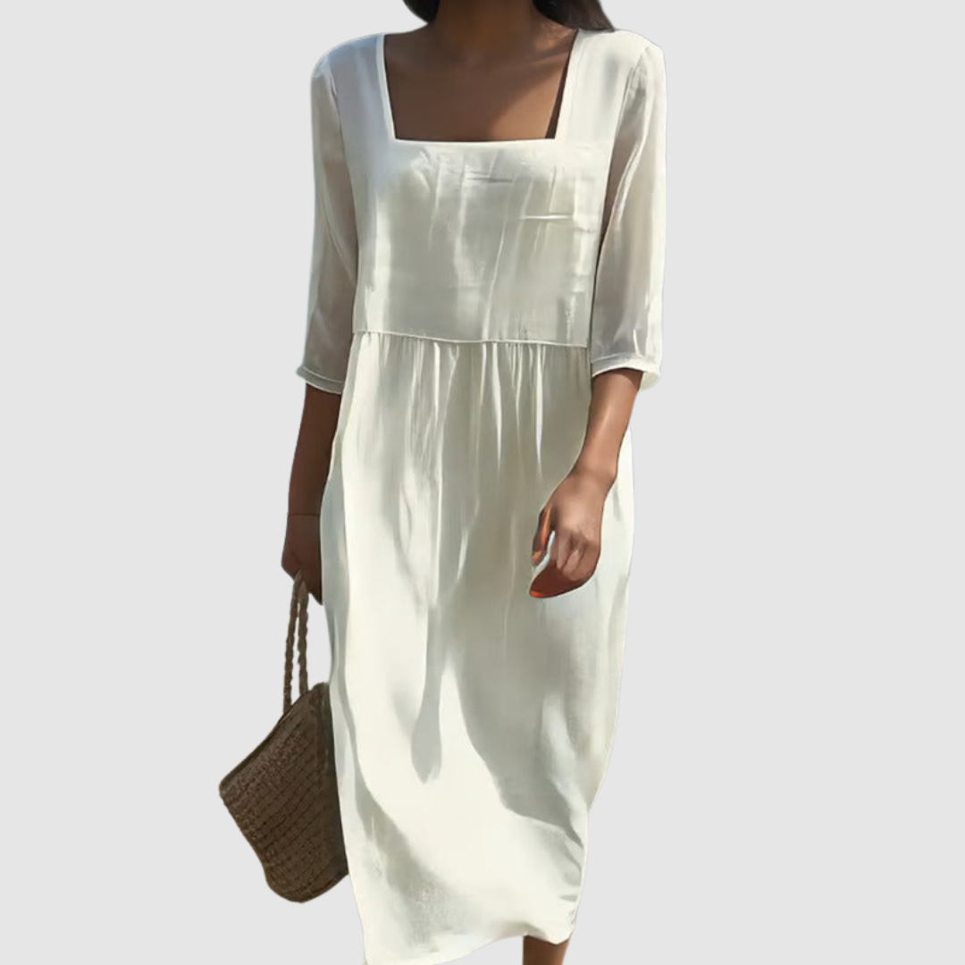 Vestido Casual em Linho feminino