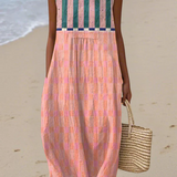 Bruna | Vestido Midi às Riscas