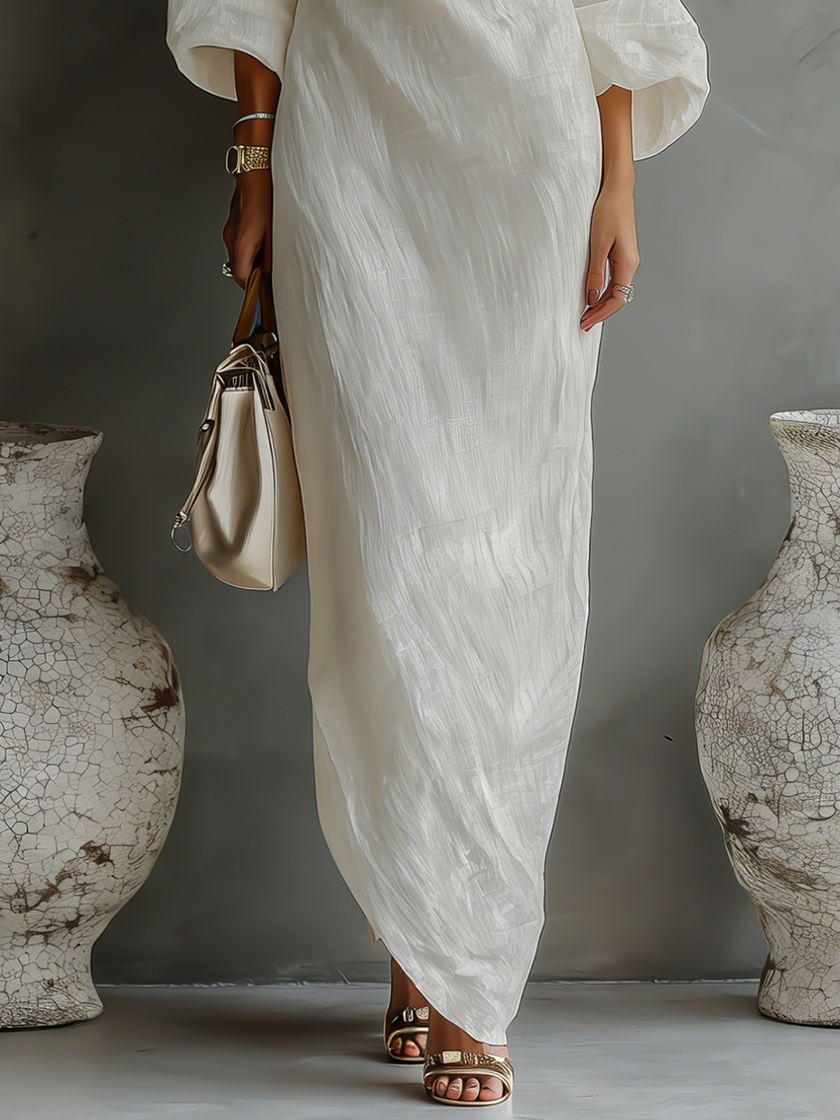 Helena | Vestido maxi assimétrico