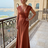 Vestido maxi Samouse envelope com manga curta