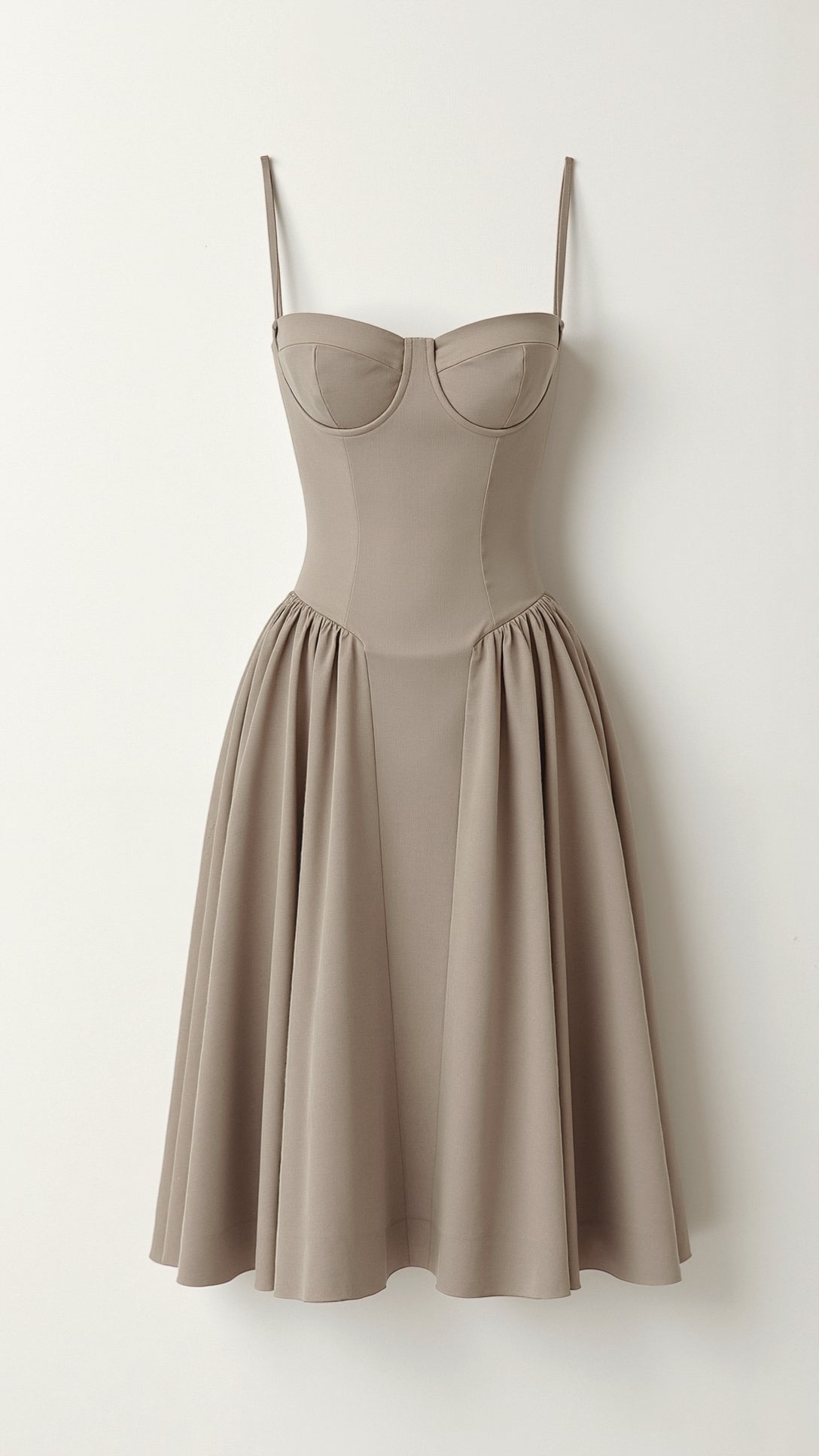 Vestido midi corpete estruturado feminino