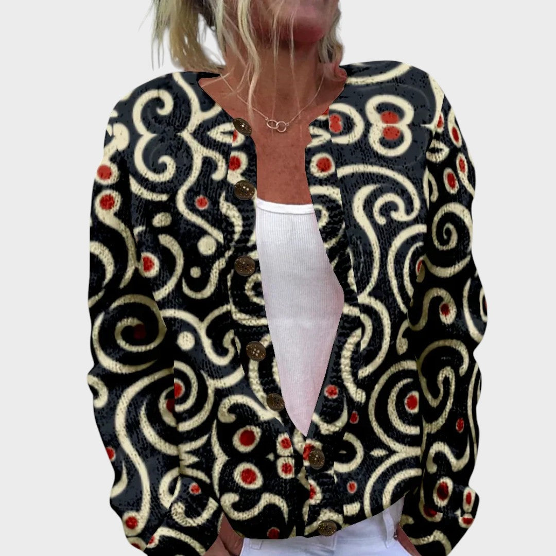 Cardigan Floral de Outono feminino
