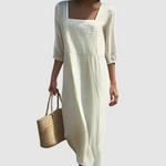 Vestido Casual em Linho feminino