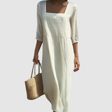 Vestido Casual em Linho feminino