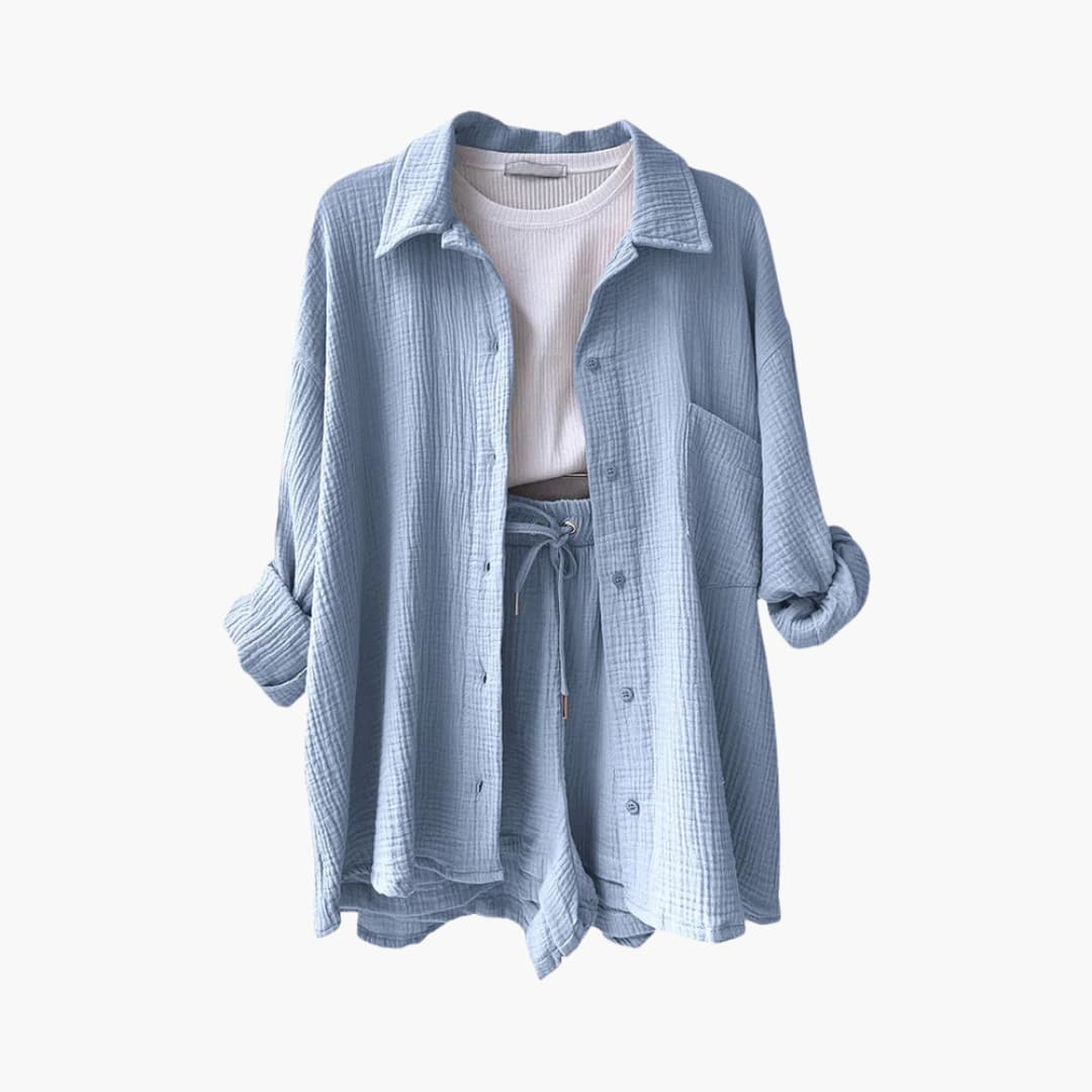 Conjunto de duas peças chique feminino