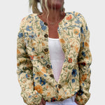 Cardigan Floral de Outono feminino