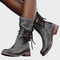 Botins de pele com atacadores feminino