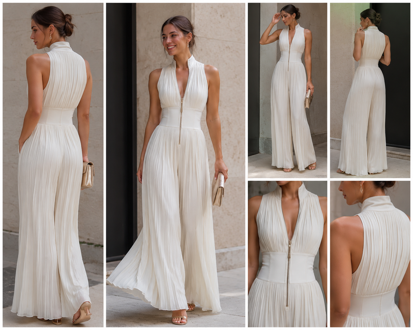 Bianca – Macacão Plissado Elegante